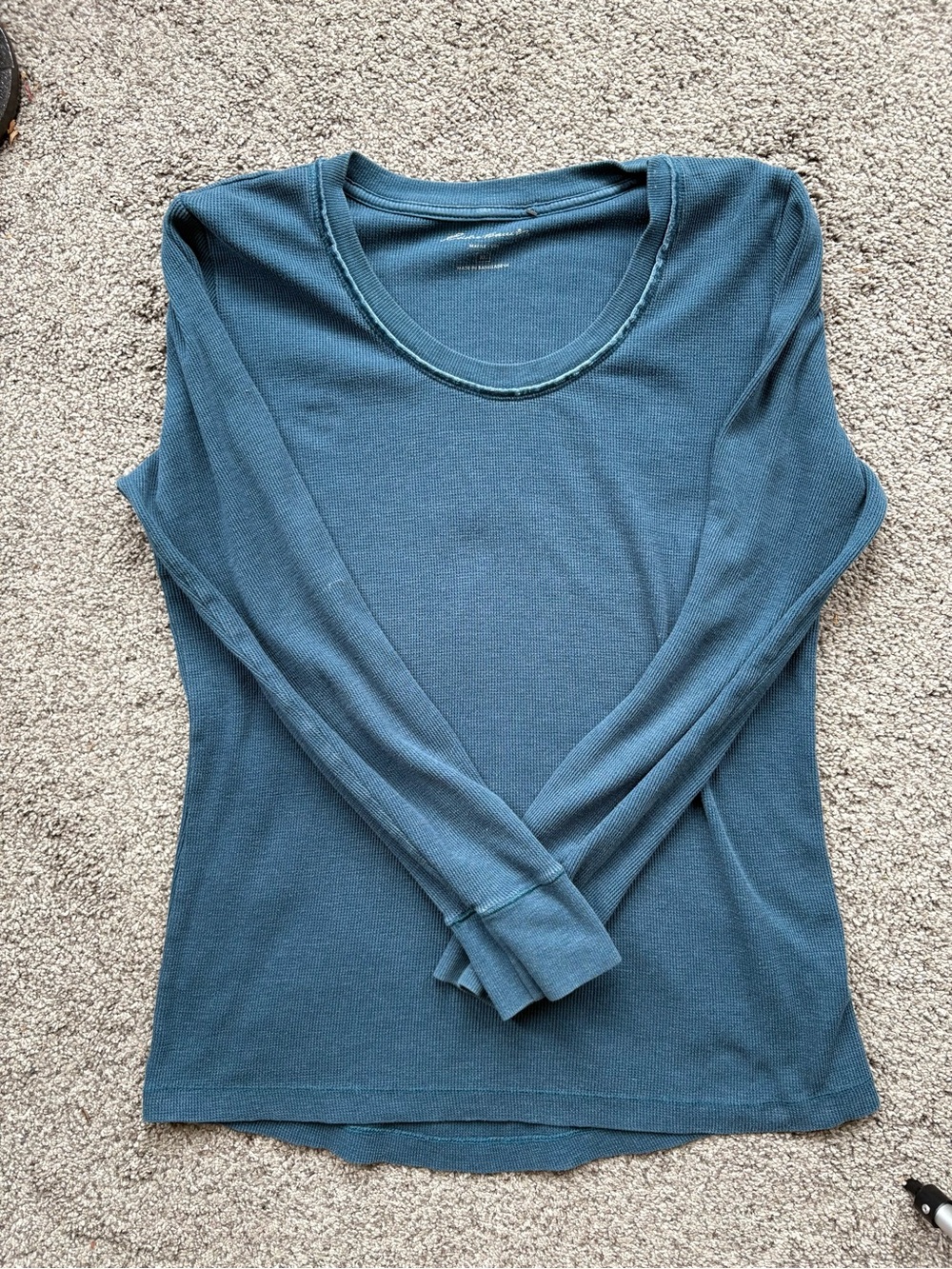 Eddie Bauer Long Sleeve Waffle Crew - Teal